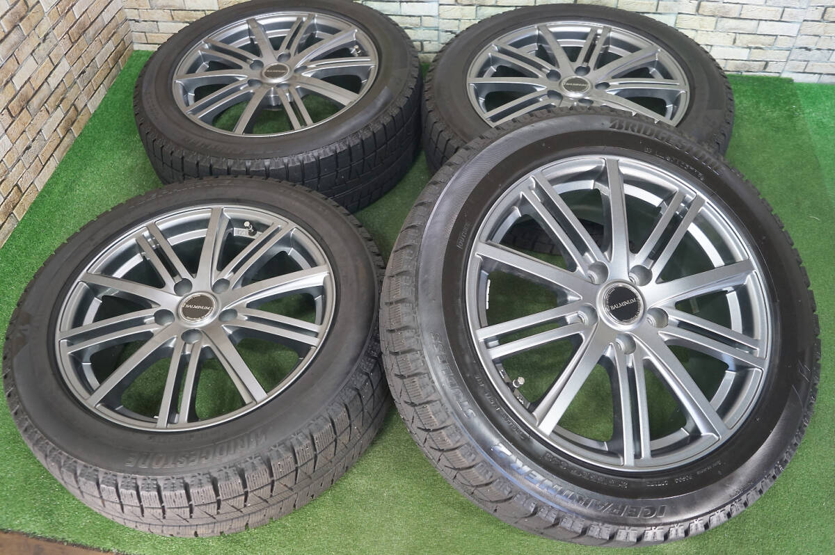 美品★Balminum 7J+38 5H114.3★90%山★2019年★Bridgestone 215/55R17 クラウン エスティマ カムリ オデッセイ ヴェゼル CX-3 アテンザ