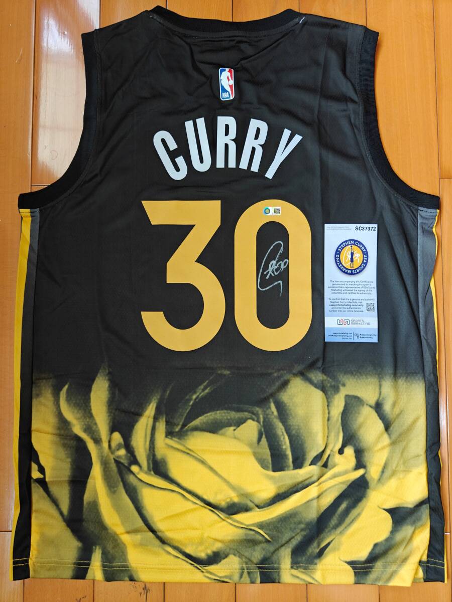 Stephen Curry ステファン・カリー 直筆サイン入り 金州戦士ジャージー USASM社鑑定付　