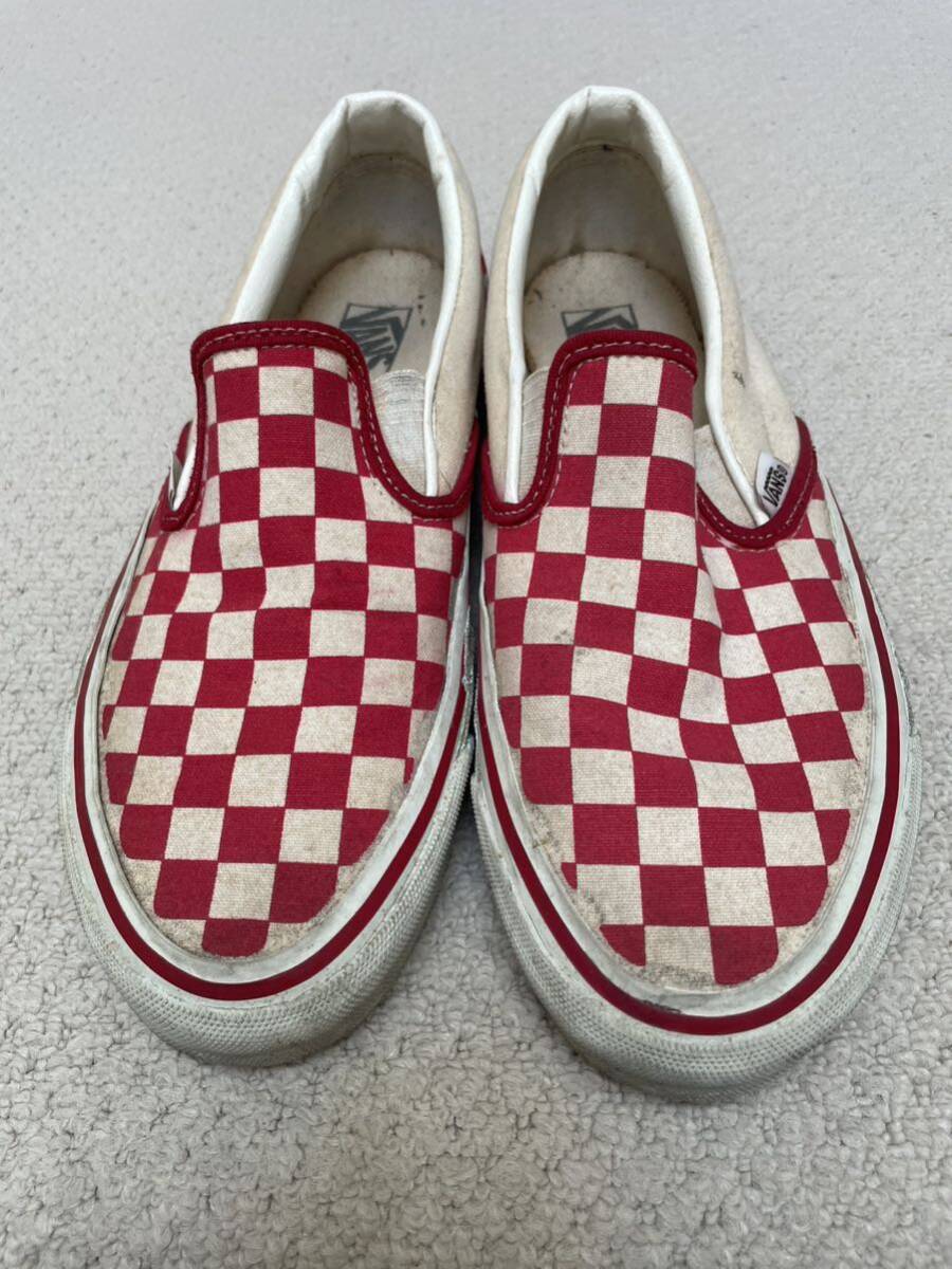 送料無料 レア VANS USA バンズ スリッポン US9 チェッカー 赤 送料無料 レア VANS USA バンズ スリッポン US9 チェッカー 赤