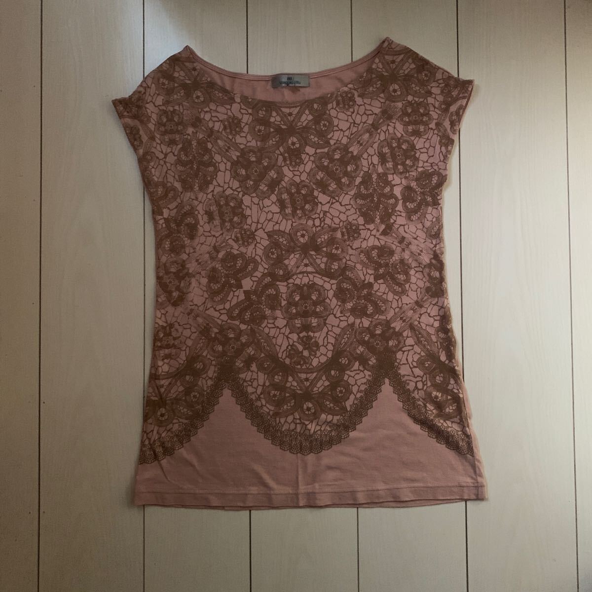 ピンク系★ビアッジョブルー（Viaggio Blu）レースプリントTシャツ★