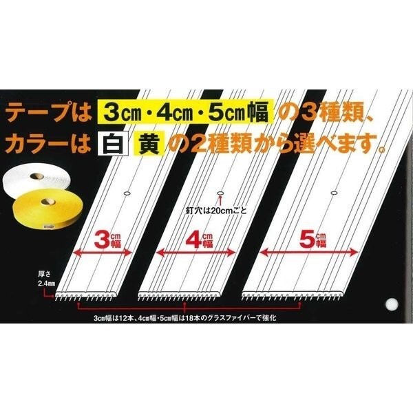 Glaken ブーブーライン 4cm幅 BBL4-25G 黄 25m+ブーブー釘 BBNP Glaken ブーブーライン 4cm幅 BBL4-25G 黄 25m+ブーブー釘 BBNP