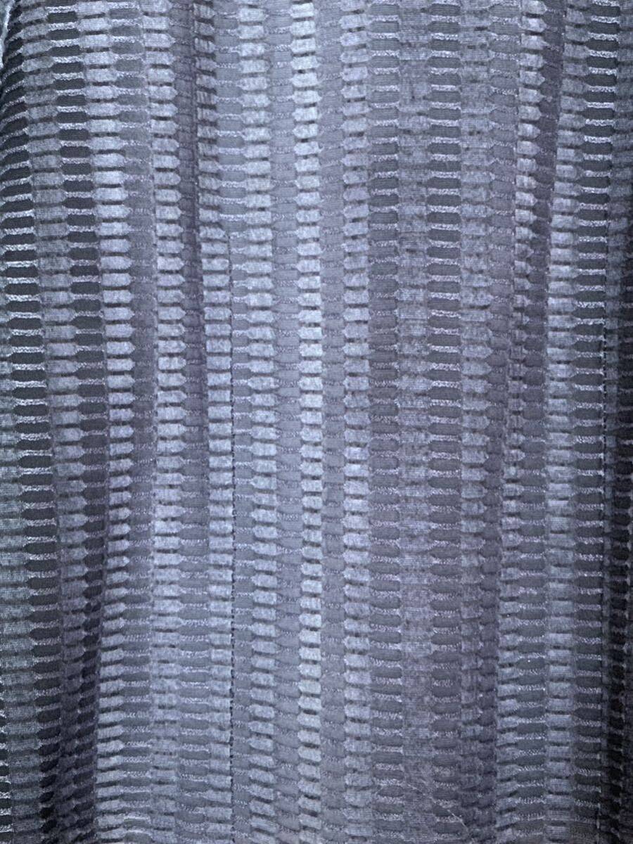 中古　レディース　長袖　後ろファスナーブラウス　L ブルーグレー_画像4