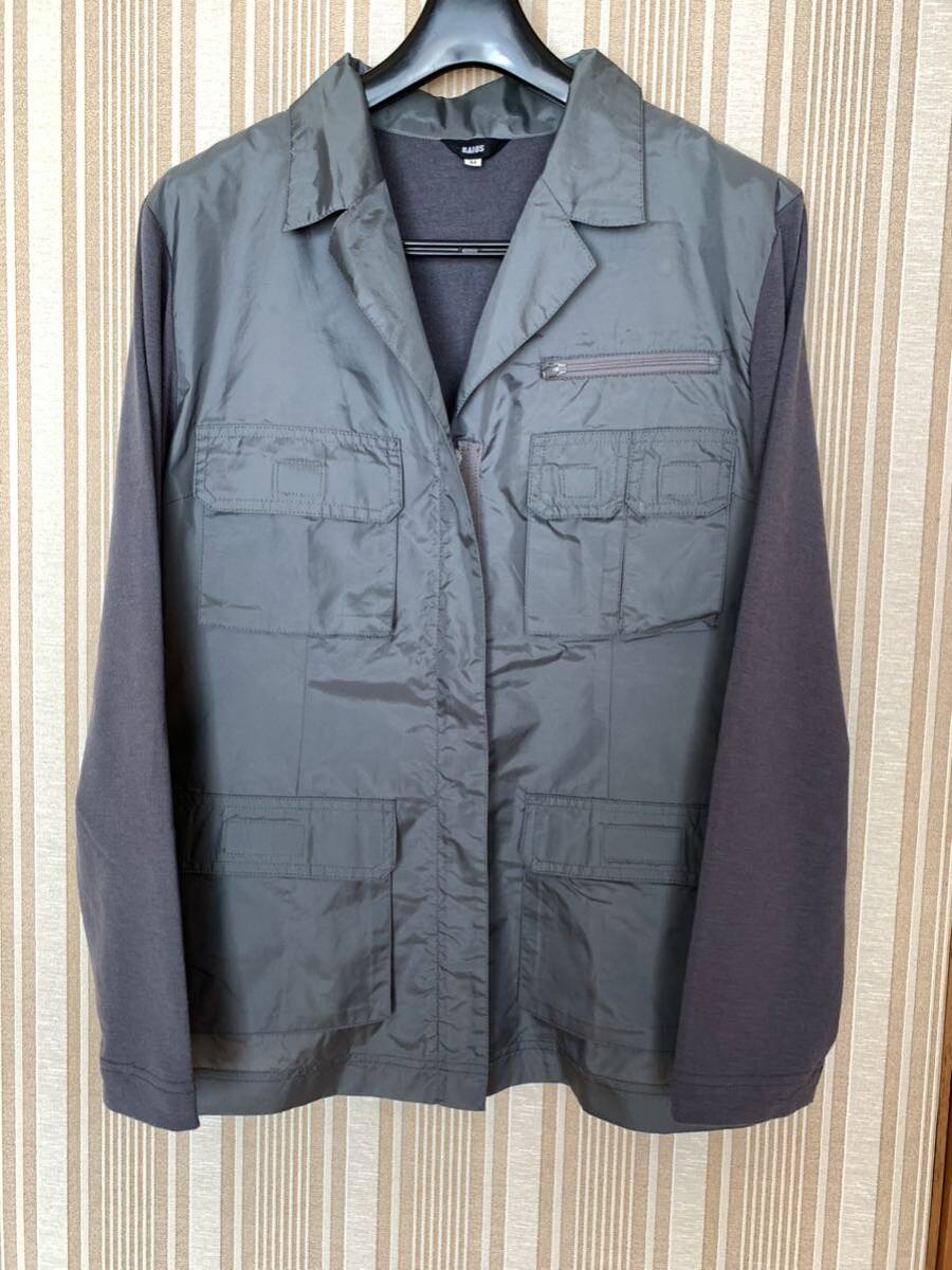 中古　レディース　異素材ストレッチジャケット　M グレー_画像1