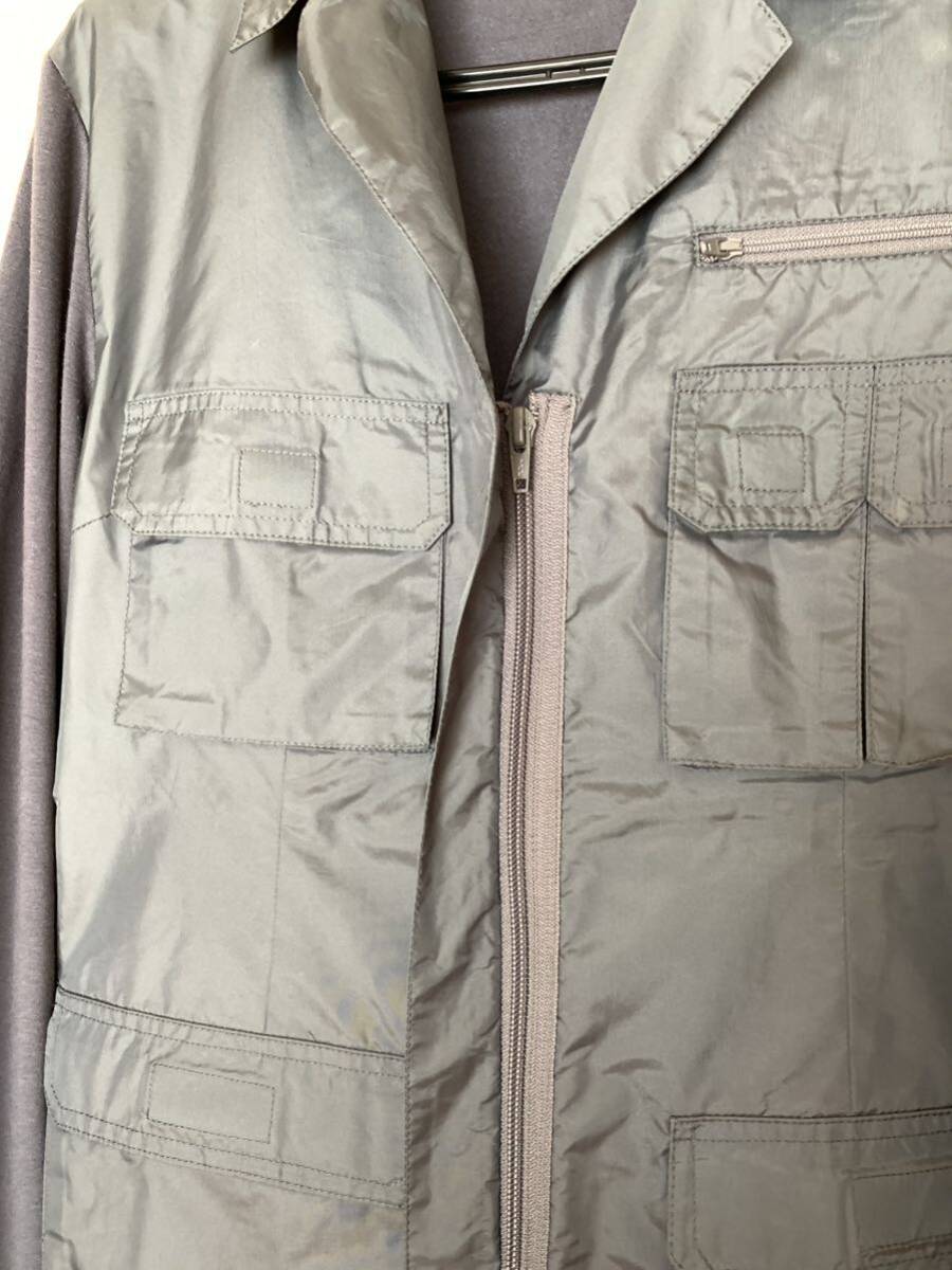 中古　レディース　異素材ストレッチジャケット　M グレー_画像3