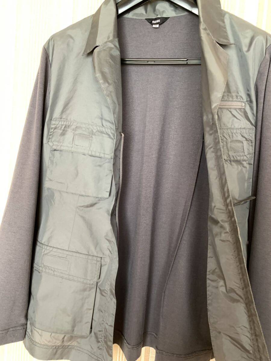 中古　レディース　異素材ストレッチジャケット　M グレー_画像4