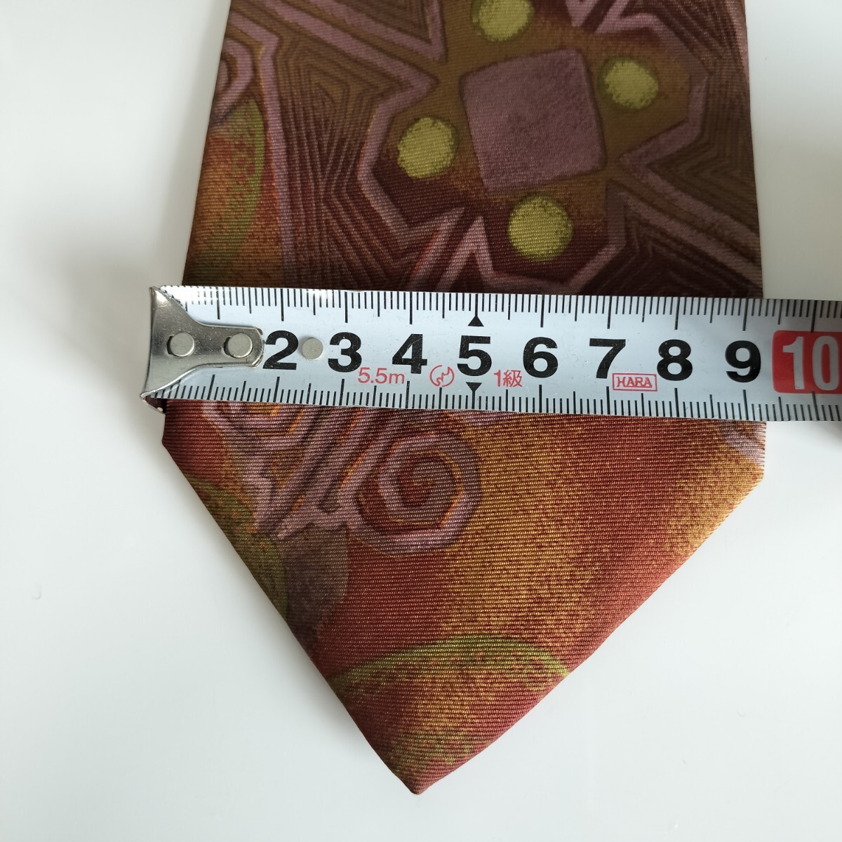 Courreges(クレージュ)ブラウン術柄ネクタイ_画像6