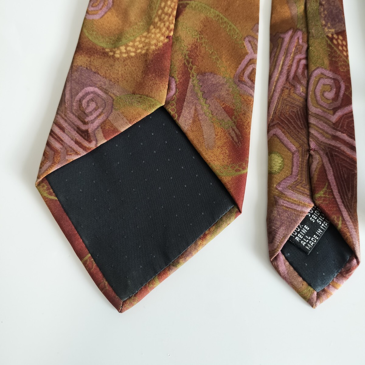 Courreges(クレージュ)ブラウン術柄ネクタイ_画像10