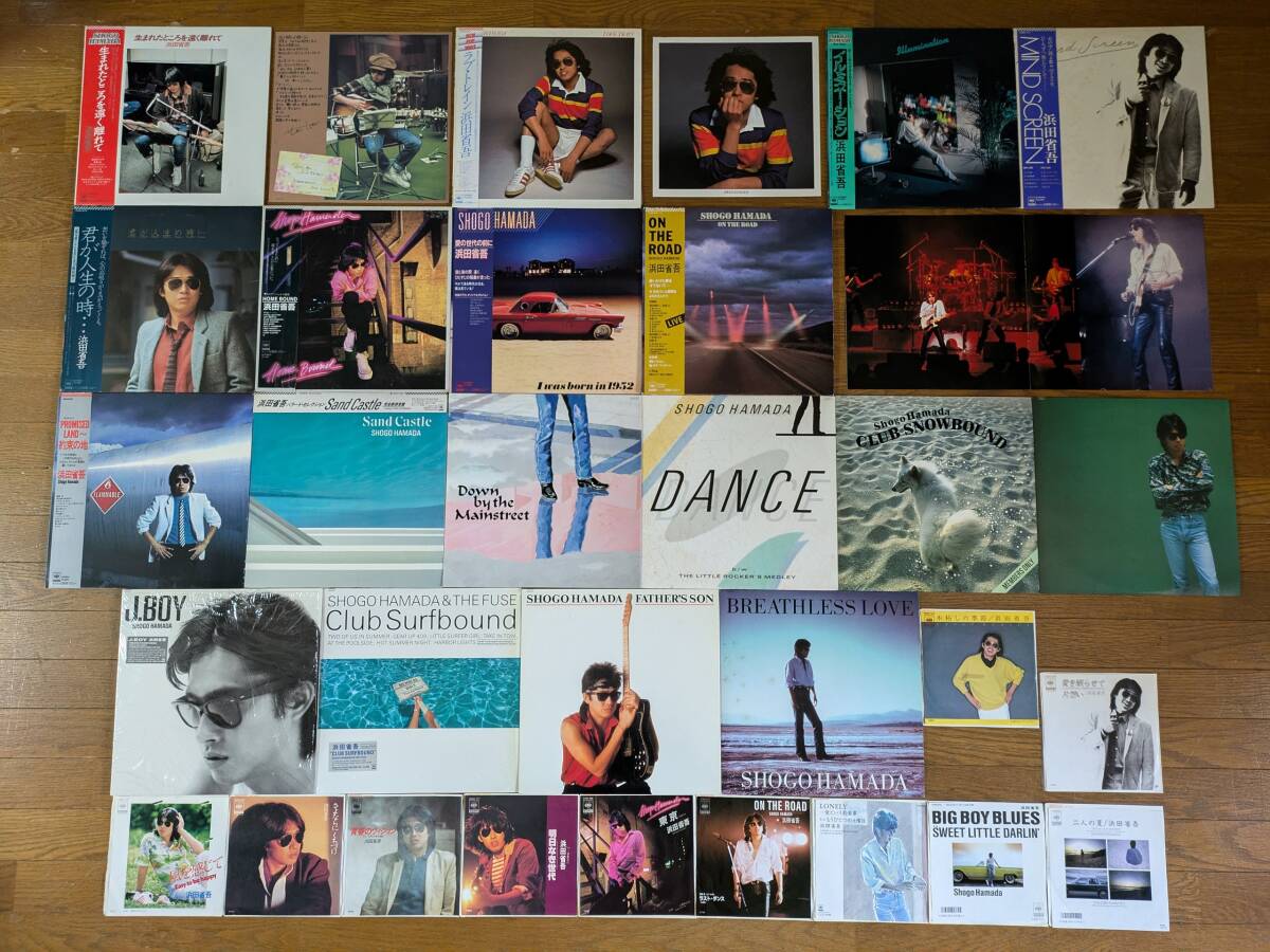 ◆浜田省吾最強セット◆「J.BOY」「FATHER'S SON」「BREATHLESS LOVE」含む美品帯付含LP20枚+シングル11枚セット！LP完全コンプリート！