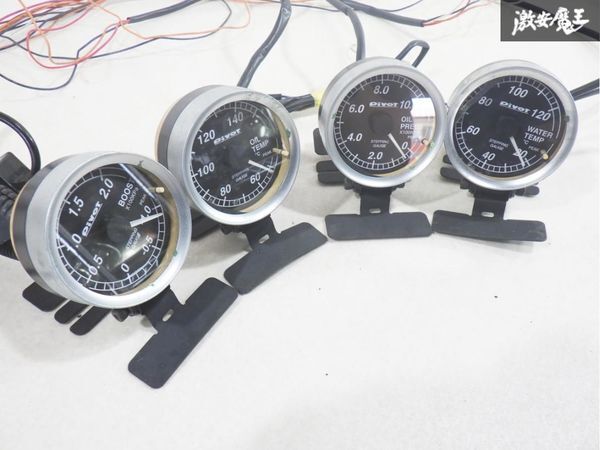 実動外し！！ PIVOT ピボット STEPPING GAUGE 汎用 メーター 追加メーター ブースト計 水温計 油温計 油圧計 60φ 電子式 4点セット 棚26A