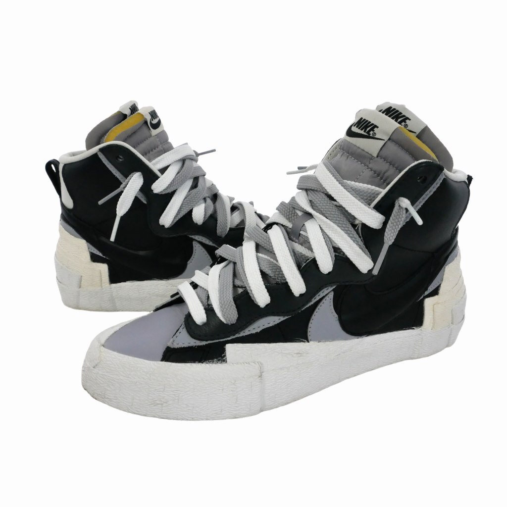 ナイキ NIKE サカイ sacai BLAZER MID BLACK WOLF GREY WHITE ブレーザーミッド スニーカー 26cm ブラック ホワイト BV0072 002