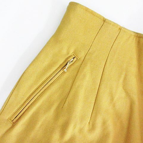  unused goods ELEMI skirt bottoms knee height tight wool .69 mustard *EKM lady's 