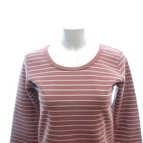  Urban Research URBAN RESEARCH cut and sewn U neck border long sleeve F tea Brown /AU lady's 