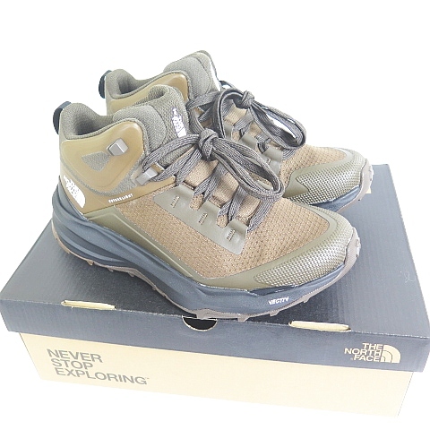 未使用品 THE NORTH FACE NFW02325 ベクティブ エクスプロリス II ミッド フューチャーライト トレッキング 23.5 スレートブラウン×TNFブ