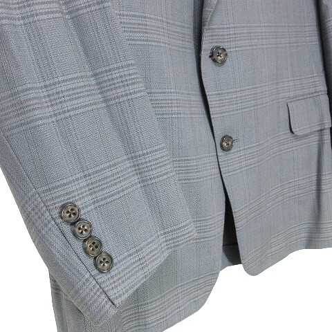  Burberry zBurberrys Vintage tailored jacket wool silk single 2B unlined in the back check AB6 L corresponding gray #GY99 X