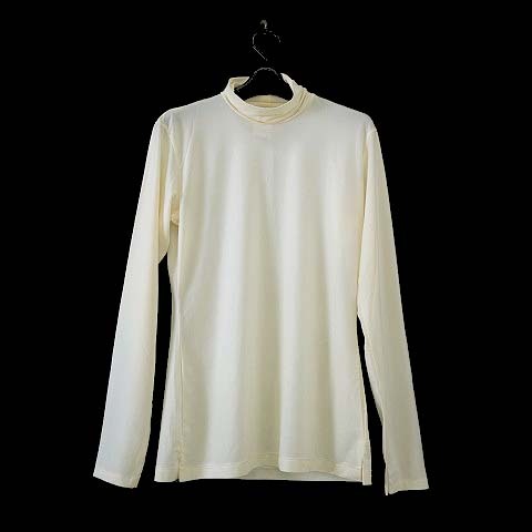 ヨウジヤマモト YOHJI YAMAMOTO トップス シャツ カットソー ハイネック 長袖 ストレッチ M アイボリー クリーム色 日本製