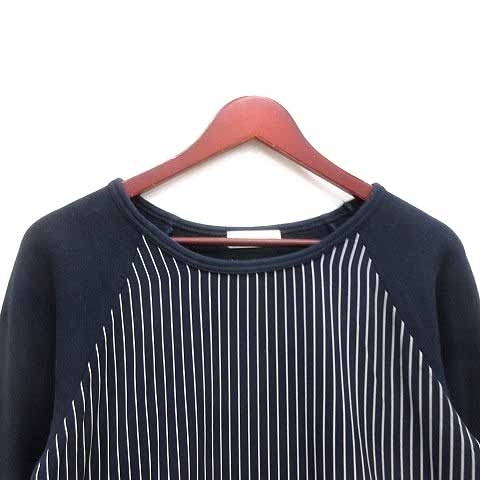  clear Impression CLEAR IMPRESSION musee cut and sewn sweat switch stripe long sleeve 3 navy blue navy /YK lady's 