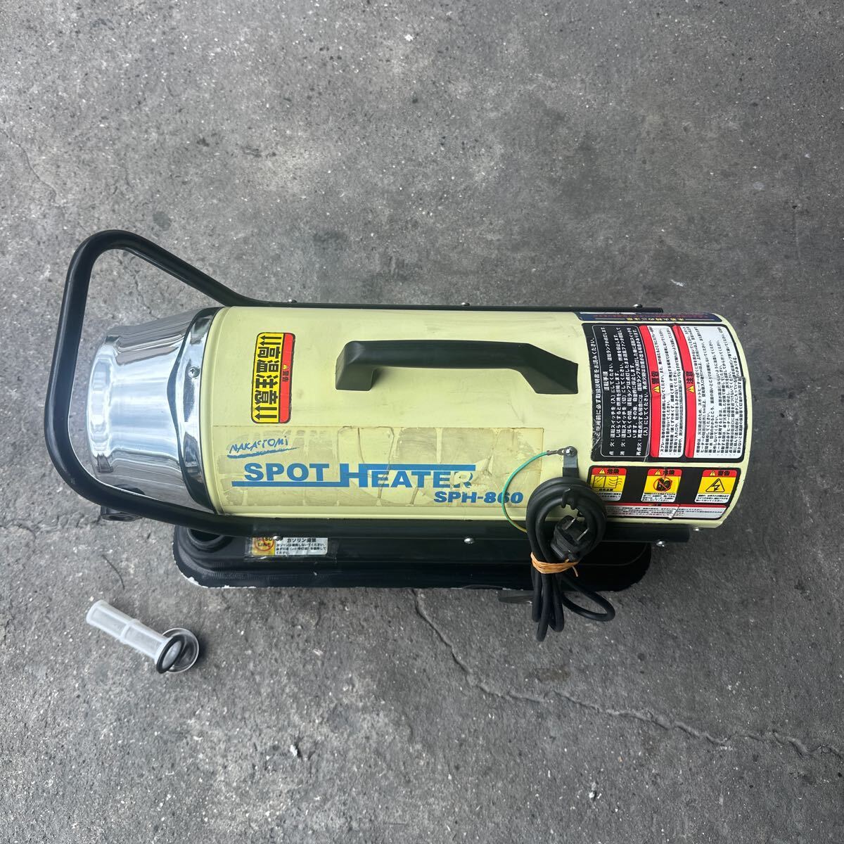 美品　作動品ナカトミ スポットヒーター SPH-860 100V 定格周波数60Hz仕様 熱風式 直火型 タンク容量10L