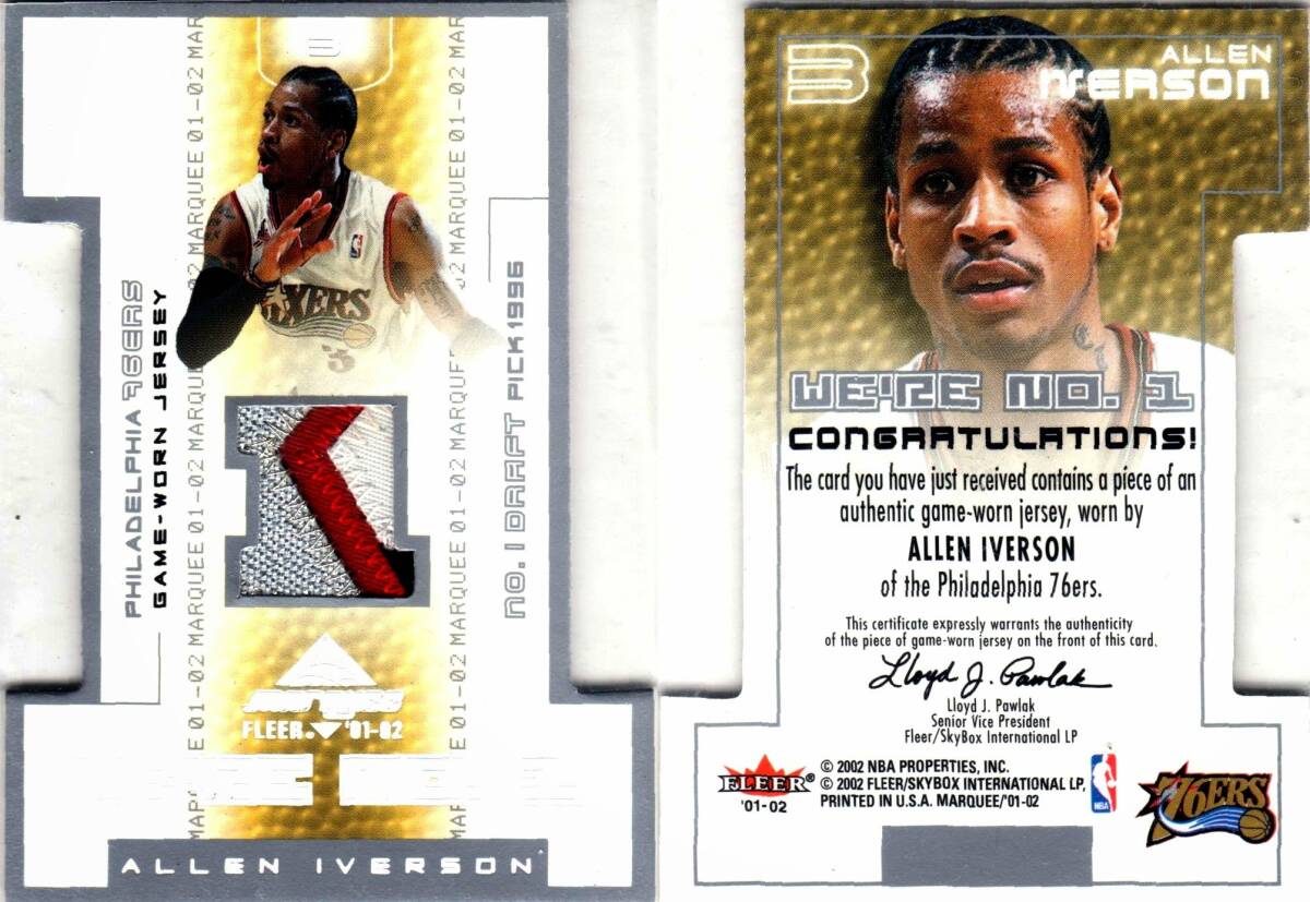 Allen Iverson 01-02 Marquee We're Number One Memorabilia Patch