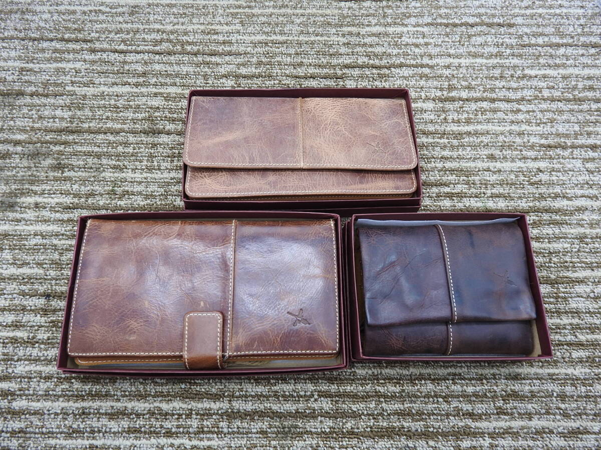 【美品】Ain Soph アインソフ◆財布 3点セット 長財布 三つ折り ブラウン◆中古品「管理№WA79」