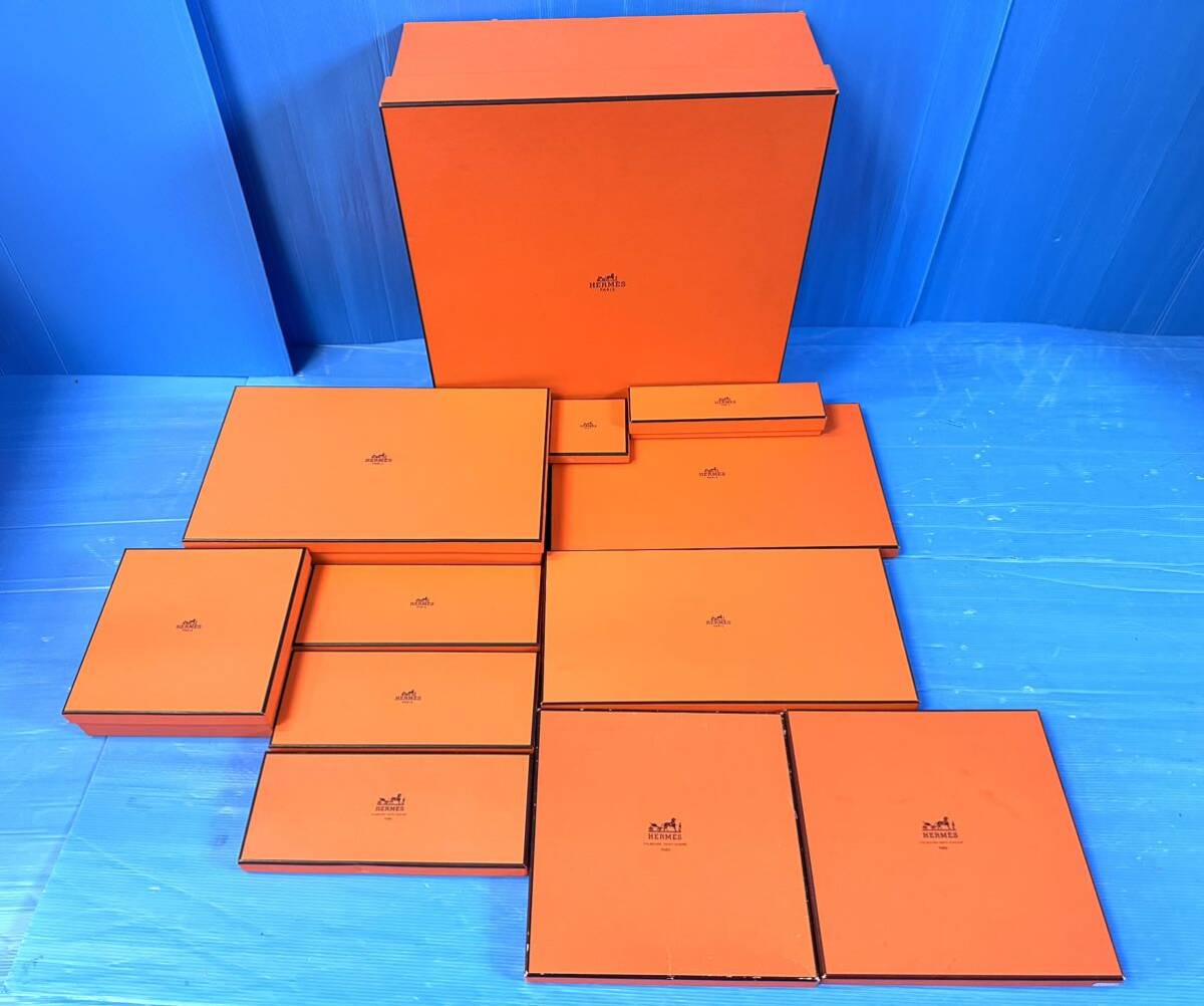HERMES エルメス 空箱 12点 BOX ボックス オレンジ 空き箱 保存箱 小物 小物用 サイズ色々 現状品 O275-10