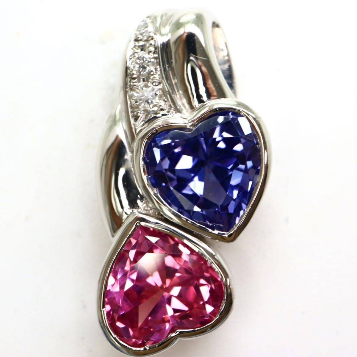 CrescentVert(クレサンベール)《Pt950 天然ダイヤモンド/クリソベリル/サファイアペンダントトップ》A 7.3g 0.05ct pendant pink EC3/ED0
