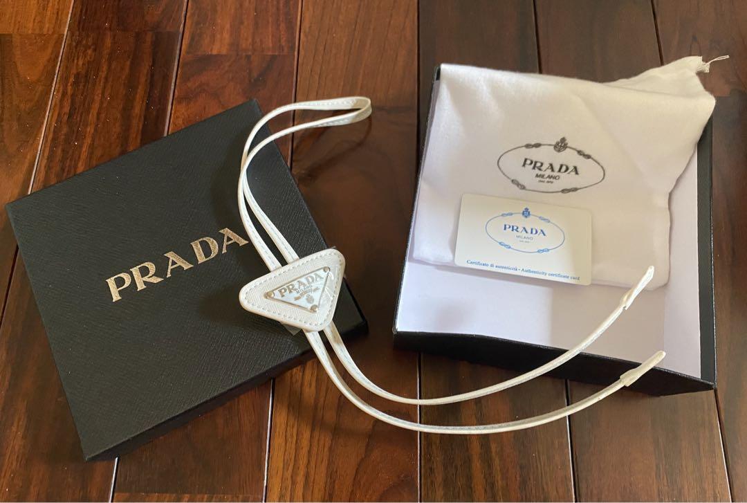 極美品】PRADA プラダ ループタイ ボロタイ ネクタイ ホワイト 極美品】PRADA プラダ ループタイ ボロタイ ネクタイ ホワイト