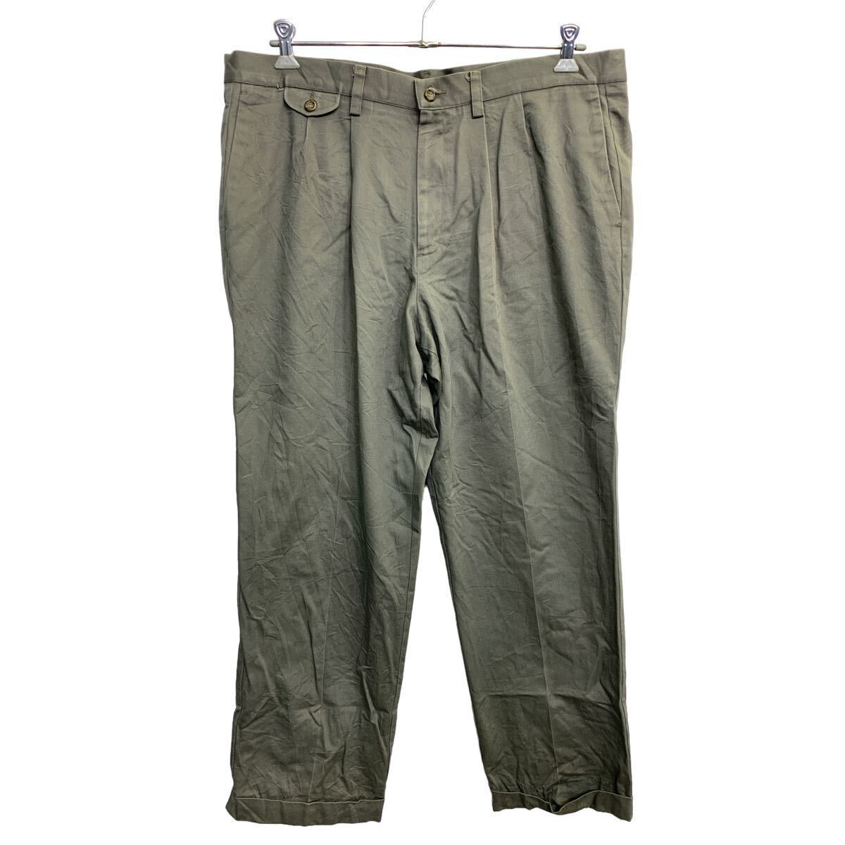 DOCKERS ワークパンツ W40 ドッカーズ ビッグサイズ タックパンツ グレー系 コットン 古着卸 アメリカ仕入 2408-223