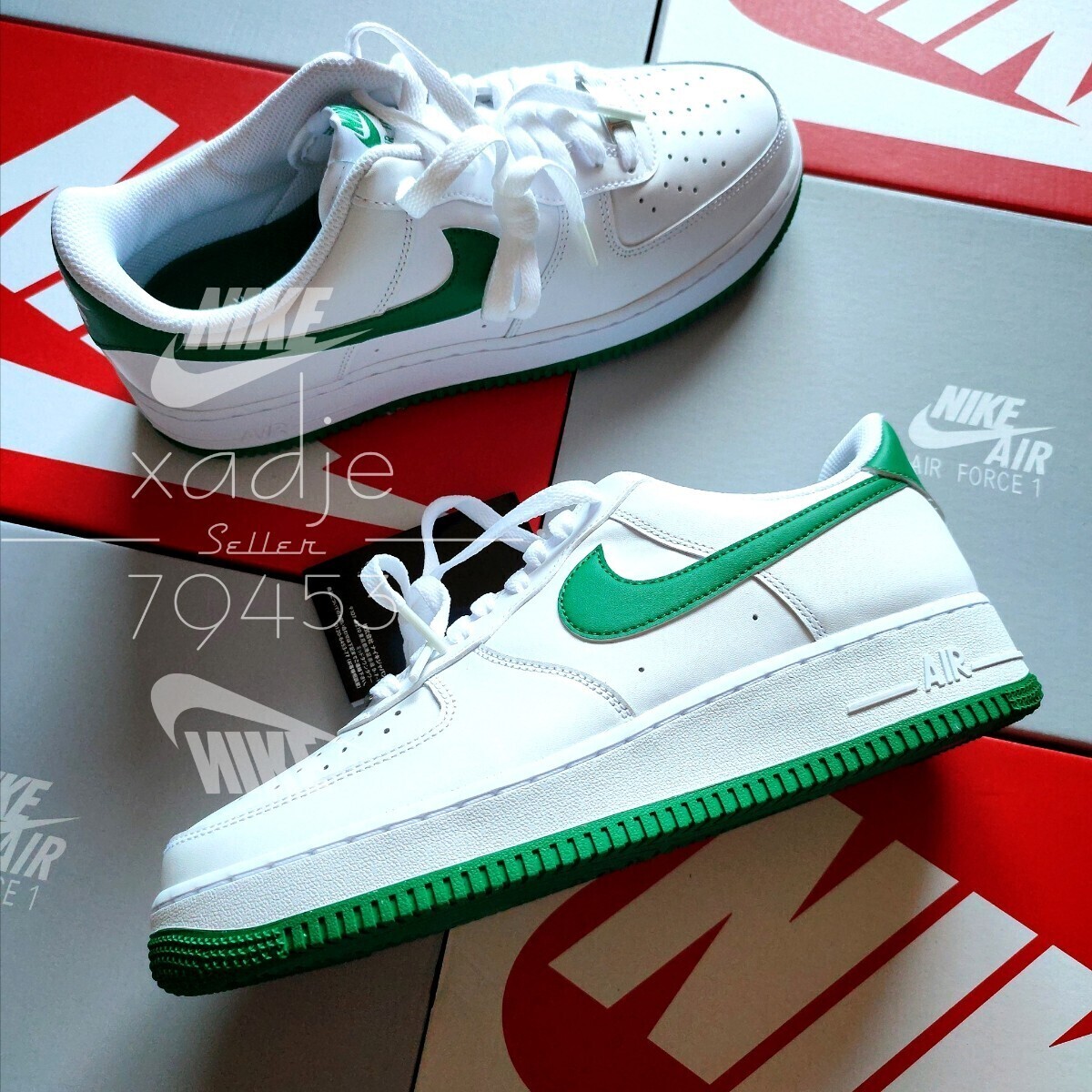 新品 正規品 NIKE ナイキ AIR FORCE1 LOW エアフォース1 07 ロー 白 ホワイト 緑 グリーン 27cm US9 デュブレ 箱付き