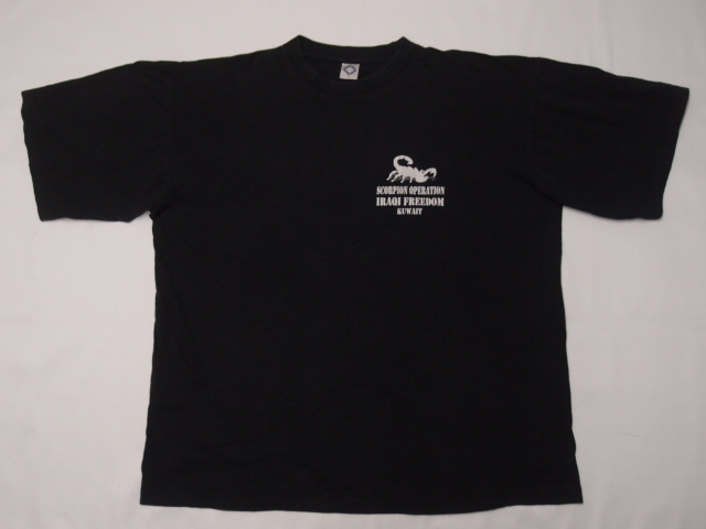 ◆古着卸USA■scorpion operation☆Tシャツ★★★L　 IRAQI FREEDAM　KUWAIT　アメリカ直輸入　SALE お見逃しなく!