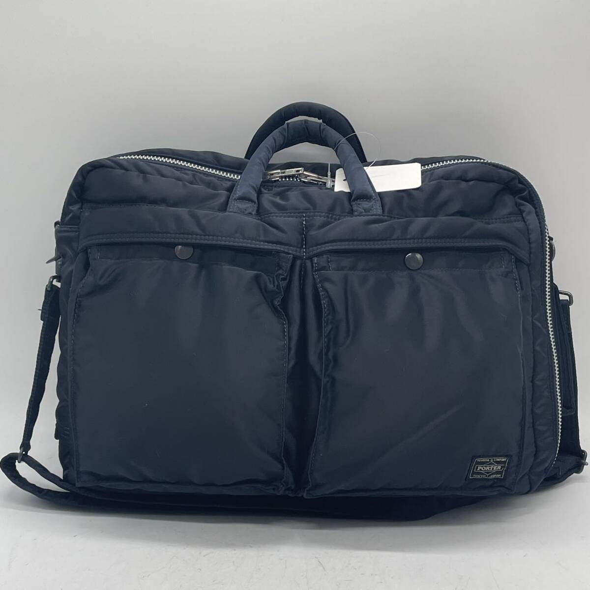⑧BN1302□HEAD PORTER ヘッドポーター タンカースタンダード 3WAY ブリーフケース ネイビー リュックサック ビジネスバッグ