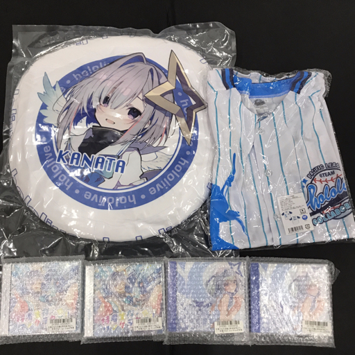 新品同様 天音かなた 活動2周年記念グッズ 1st Single CD 特者生存ワンダラダー！！ / ユニフォーム風シャツ 他 計6点