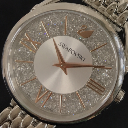 1円 スワロフスキー クリスタルライン クォーツ 腕時計 レディース 純正ブレス ファッション小物 未稼働品 SWAROVSKI