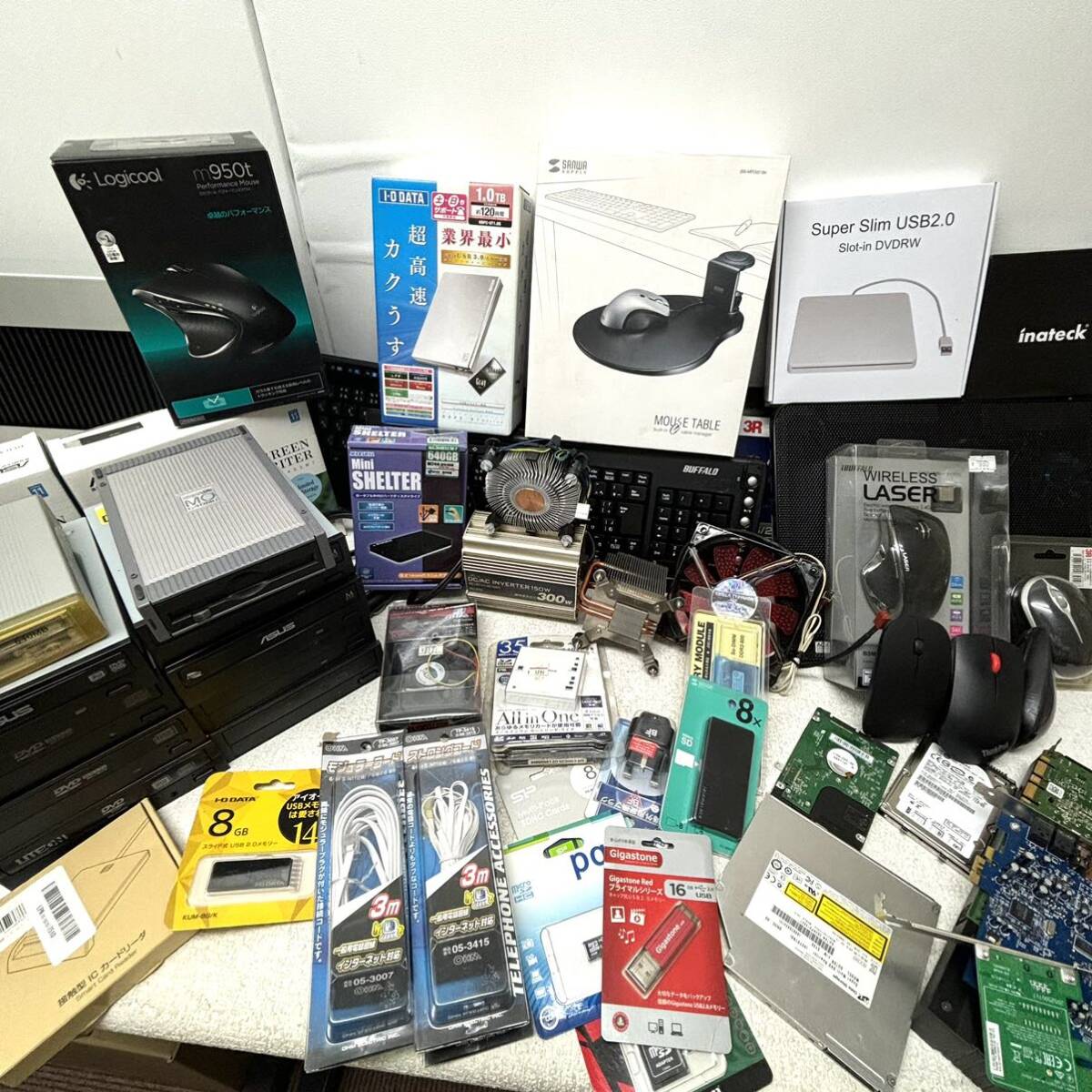 0820U6 まとめ・未開封多数あり★PC周辺機器 60点以上 マウス キーボード 半導体 DVD WRITER 冷却ファン COOLER パソコン バッテリー
