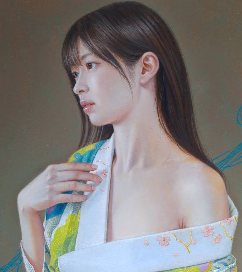 真作】野本よしの『かげろう』8号P 絵画 リアリズム 写実画