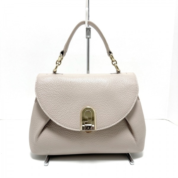 フルラ FURLA ハンドバッグ - レザー ピンクベージュ バッグ
