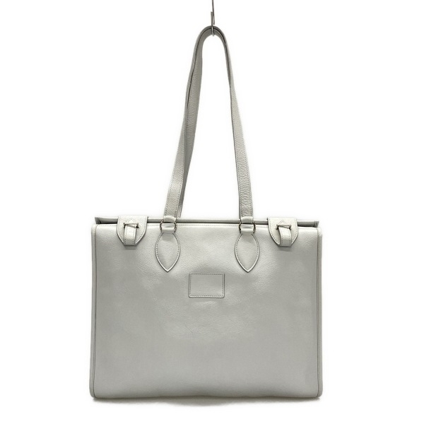 エルメス HERMES ショルダーバッグ カバ35 ライトグレー シルバー金具 □E バッグ