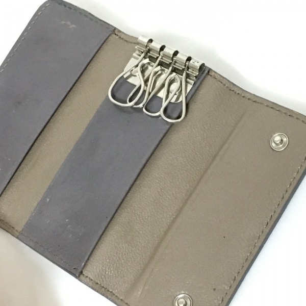  Hirofu HIROFU key case - leather gray beige 4 ream hook purse 