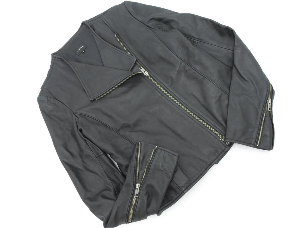 LE CIEL BLEU ルシェルブルー レザー 本革 シングル ライダース ジャケット size40/黒 ◇■ ☆ eha6 レディース