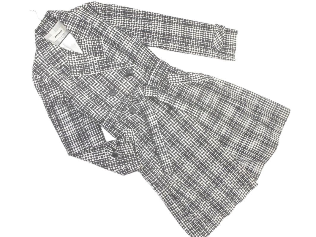 Pierre Cardin ピエールカルダン 千鳥柄 トレンチ コート size11/白ｘ黒 ◇■ ☆ ehc0 レディース