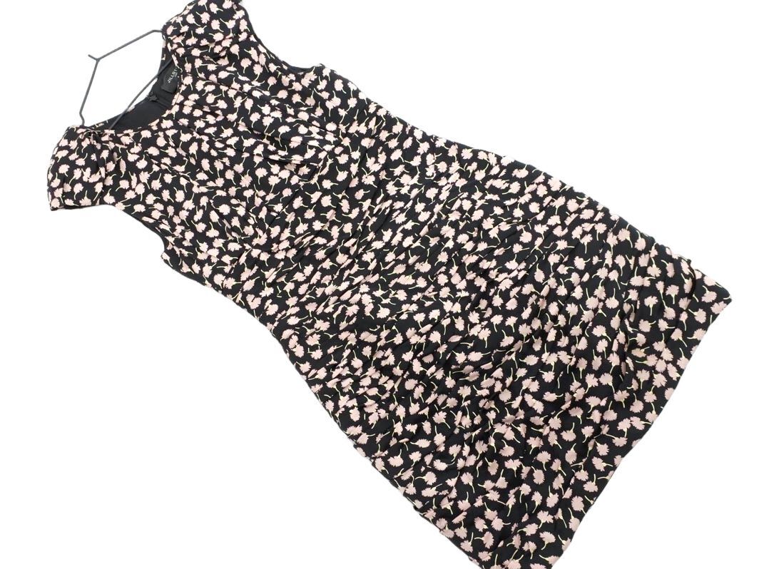 JILLSTUART ジルスチュアート 花柄 Iライン ワンピース size0/黒 ■◆ ☆ ehc3 レディース