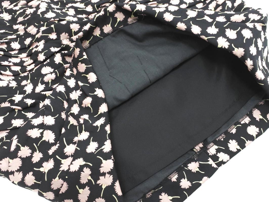 JILLSTUART ジルスチュアート 花柄 Iライン ワンピース size0/黒 ■◆ ☆ ehc3 レディース