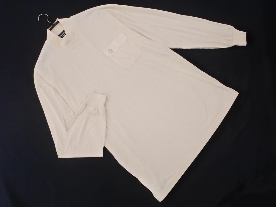 ネコポスOK Munsingwear マンシングウェア Grand Slam ハイネック ロゴ 刺繍 カットソー sizeM/ベージュ ◇■ ☆ ehc9 メンズ