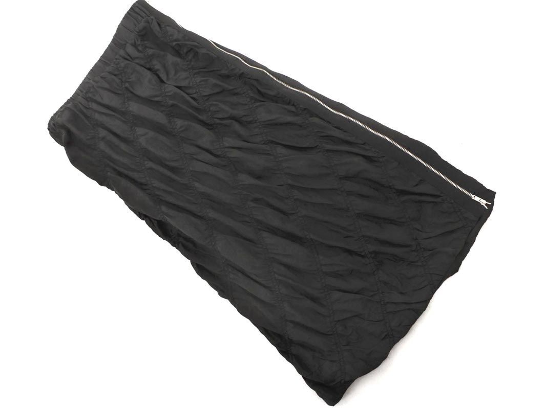 3.1 PHILLIP LIM 3.1 フィリップリム シルク混 ジップアップ ロング スカート size0/黒 ■◇ ☆ ehd0 レディース
