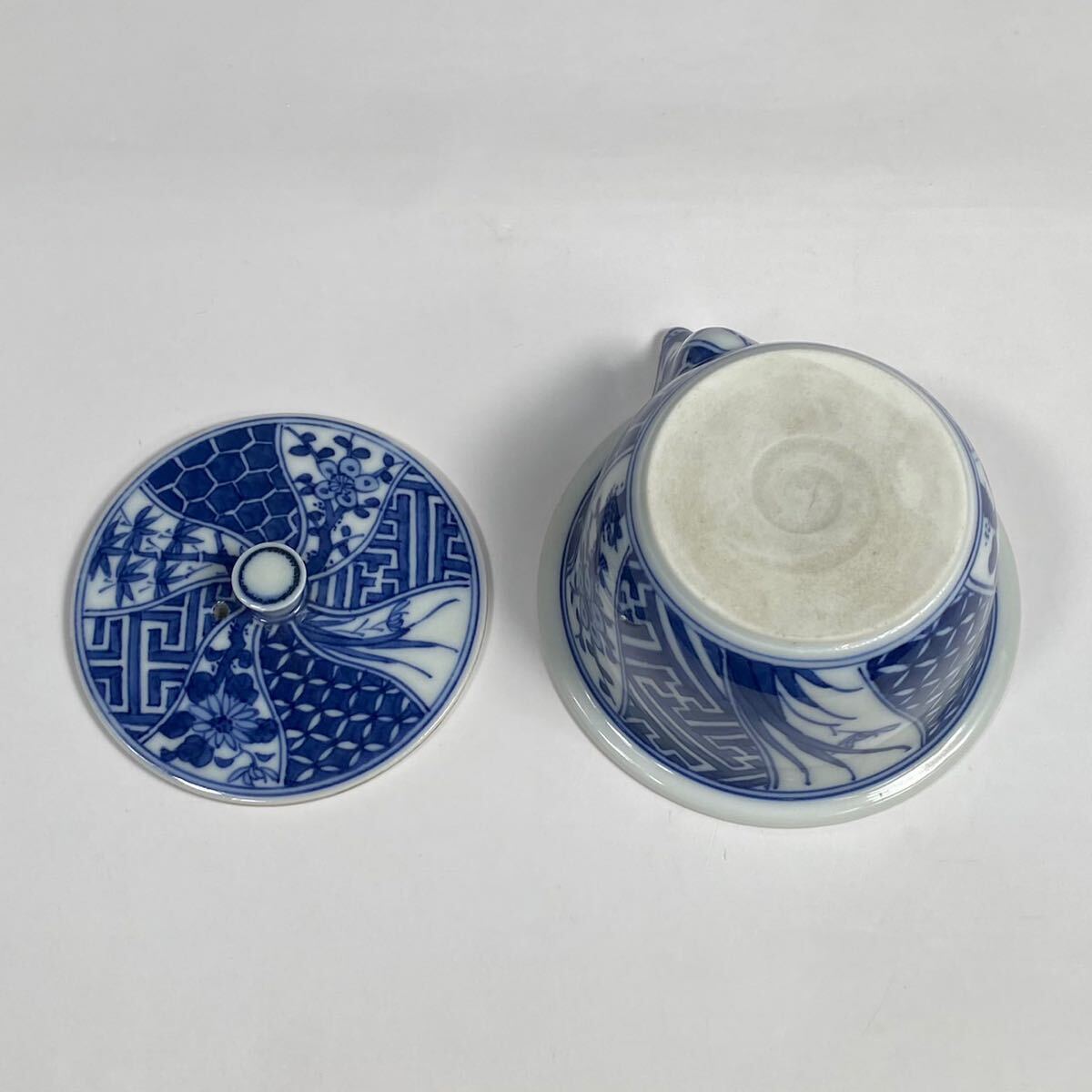 三浦竹泉』作 染付竹梅画宝瓶☆青華 呉須 茶注 茶瓶 急須 京焼 三浦竹泉』作 染付竹梅画宝瓶☆青華 呉須 茶注 茶瓶 急須 京焼
