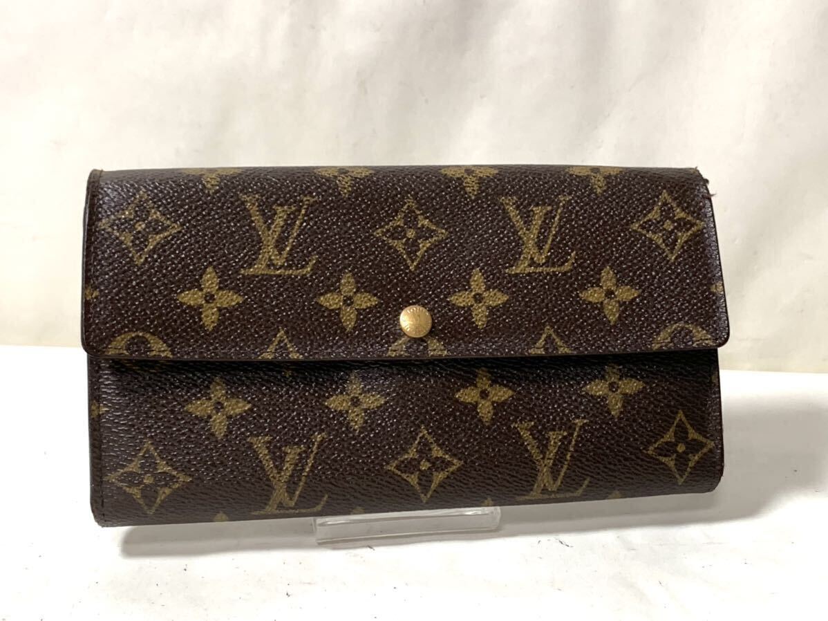1225 美品 1 円 LOUIS VUITTON ルイヴィトン モノグラム 長財布 二つ折り 小銭 札入れ ポルトフォイユ サラ 財布 メンズ レディ