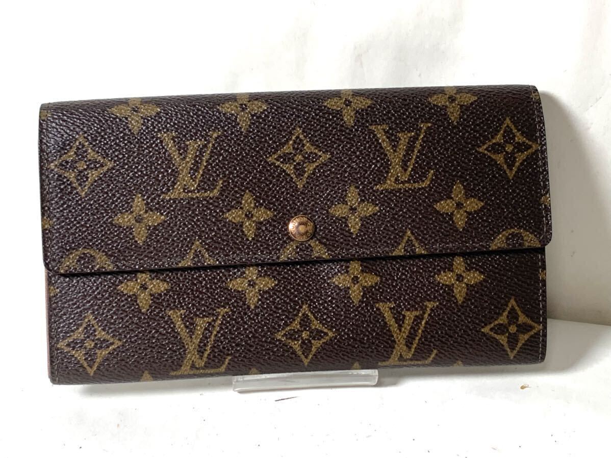 1342 極美品 1 円 LOUIS VUITTON ルイヴィトン モノグラム 長財布 二つ折り 小銭 札入れ ポルトフォイユ サラ 財布 メンズ レディ 