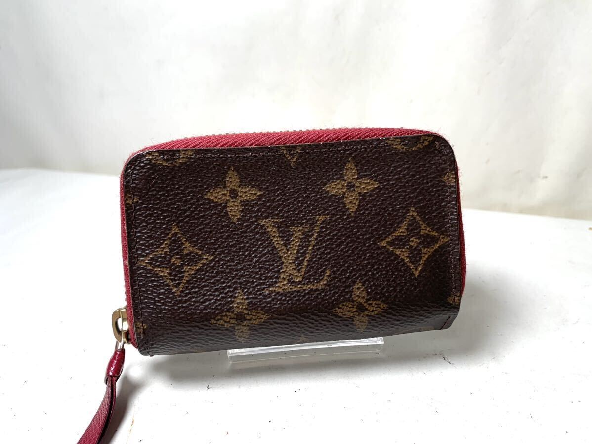 1344 極美品 LOUIS VUITTON ルイヴィトン モノグラム ミュルティカルト カード フューシャM61299 ラウンドファスナー　ミニ財布 コンパクト