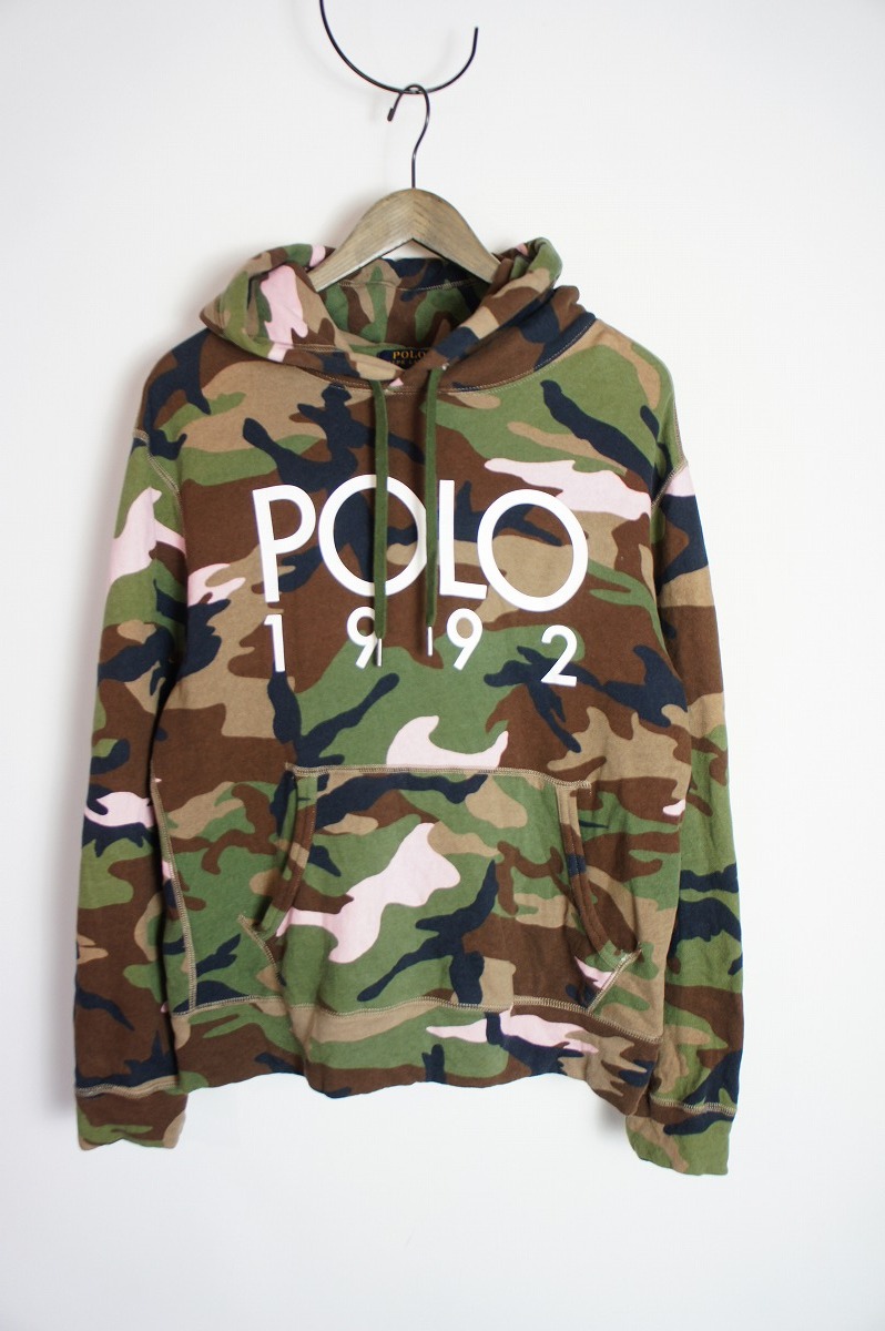 国内正規 POLO RALPH LAUREN ポロ ラルフ ローレン 迷彩 スウェット パーカー プルオーバー 本物818O