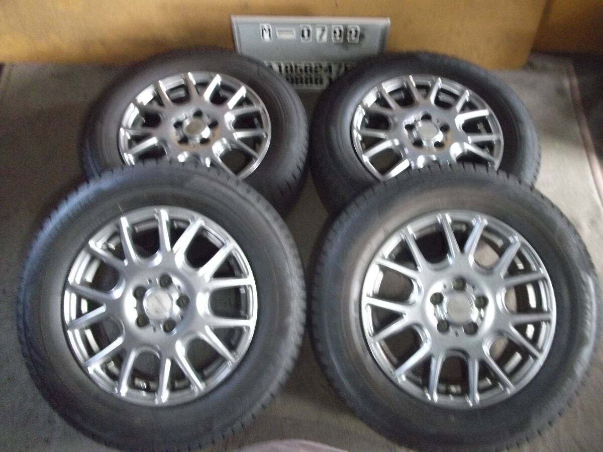 M-0799スタッドレス屋195/65R15アルミ付き４本（6J 100 5穴 +43)⑫　　　　本州送料込み