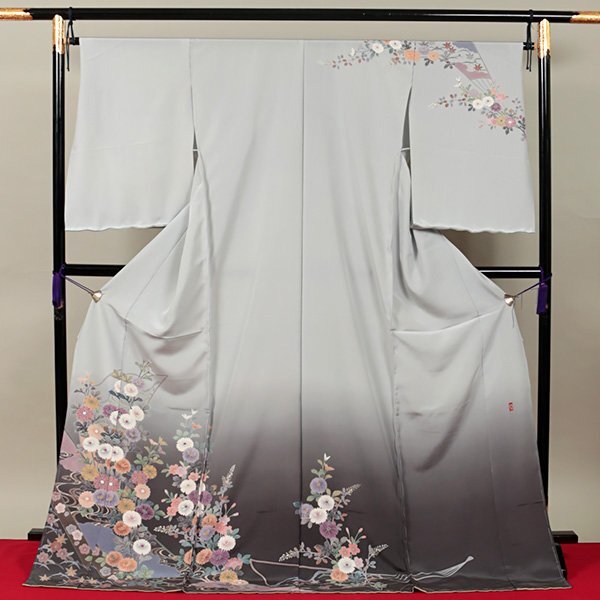 【和遊館】EHH547　草木友禅作家「田村哲彦」浜ちりめん手描き友禅高級訪問着